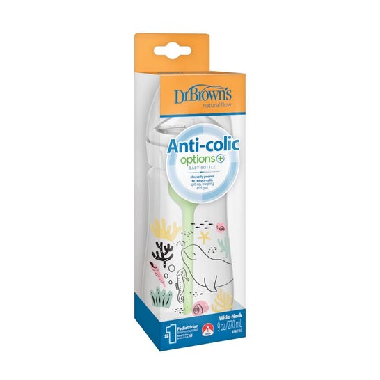 Dr Brown's Biberón Anticólico Boca Ancha Ocean 270ml Dr Brown's Biberón Anticólico Boca Ancha Ocean 270ml
