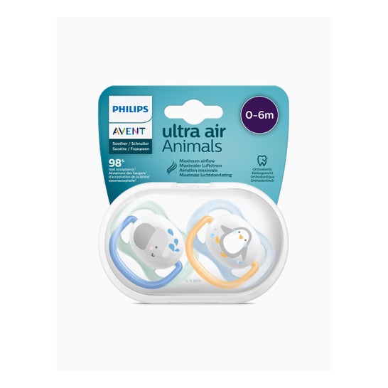 Philips Avent Chupete Ultra Air Mix Animals 6-18M 2uds