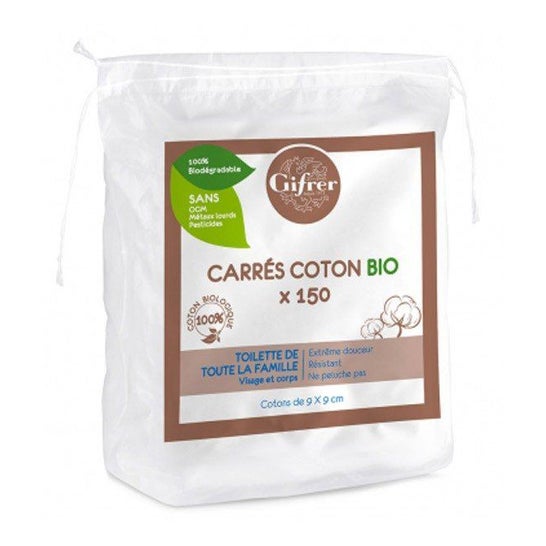 Organic Cotton Gifrer Piazza 9 Cm x 9 Cm 150 nuvole di cotone organico