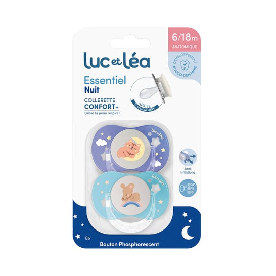 Luc Et Léa Essentiel Night Confort+ Chupete 6-18M E6 2 uds