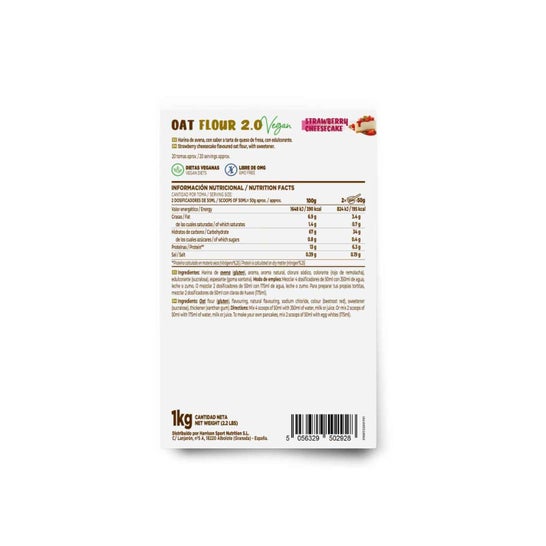 HSN Harina de Avena Instantánea 2.0 Tarta de Queso de Fresa 1000 g