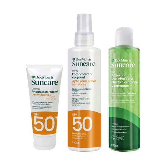 DocMorris Pack Suncare  Crema Facial SPF50+ 50ml + Spray Corporal SPF50 200ml + Aftersun