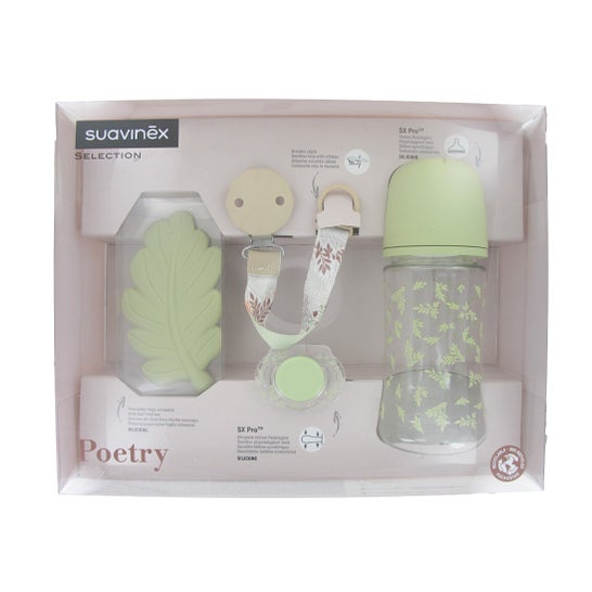 Suavinex Selection Poetry 0-6M Set Mordedor Chupet Biberón Broch