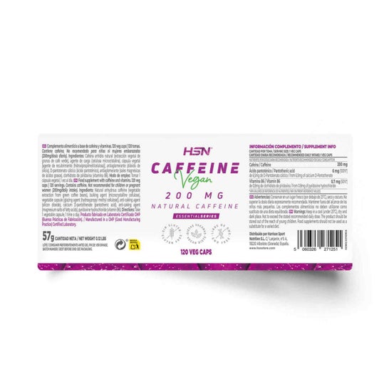 HSN Cafeína Natural 200mg 120vcaps