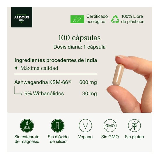 Aldous Bio Ashwagandha KSM-66 Organic 100caps