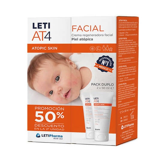 Leti AT4 Atopic Skin Facial Piel Atópica 2x50ml