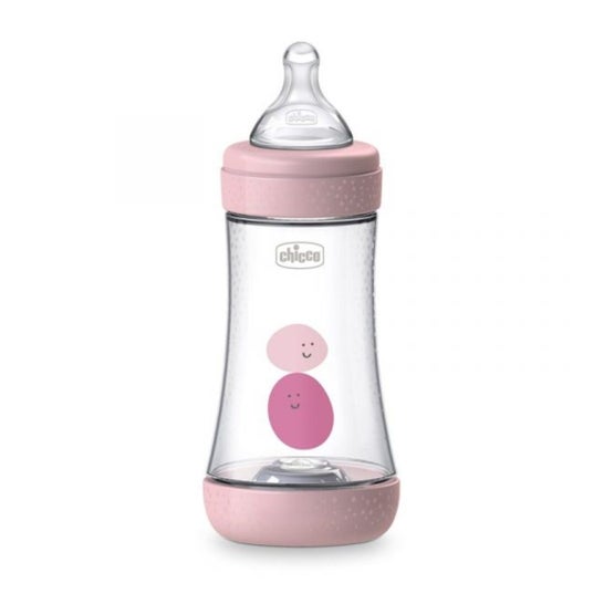 Chicco Biberão Perfect5 Fluxo Médio +2m Rosa 240ml 1 Unidade