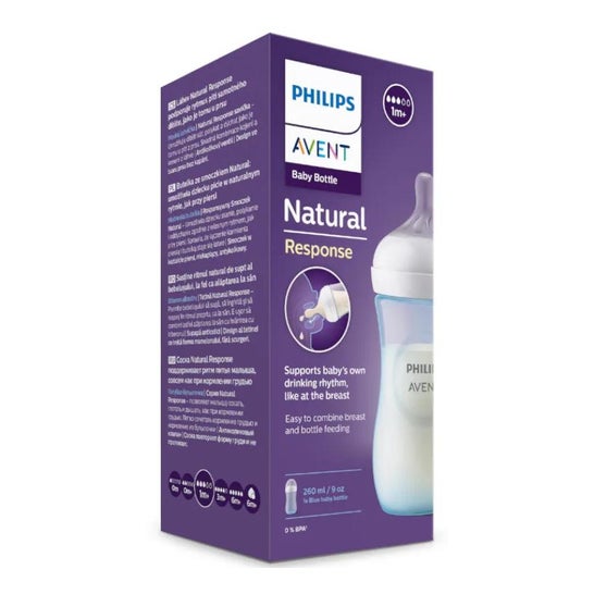 Avent Natural biberón azul 260ml Avent Natural biberón azul 260ml