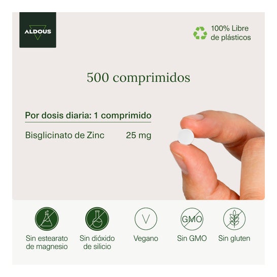 Aldous Bio Bisglicinato de Zinc 25mg 500comp