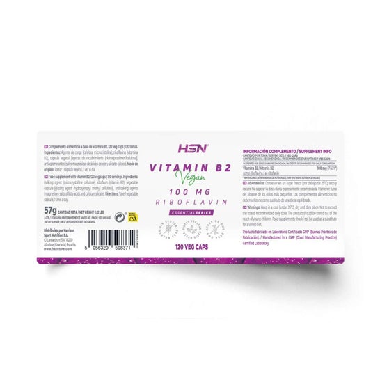 HSN Vitamina B2 Riboflavina 100 mg 120 vcaps