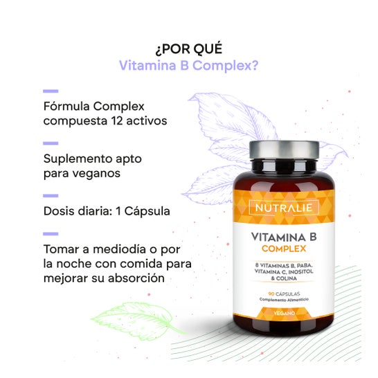 Nutralie Vitamina B Complex Vitamina C + Colina + Inositol + PABA 90 caps
