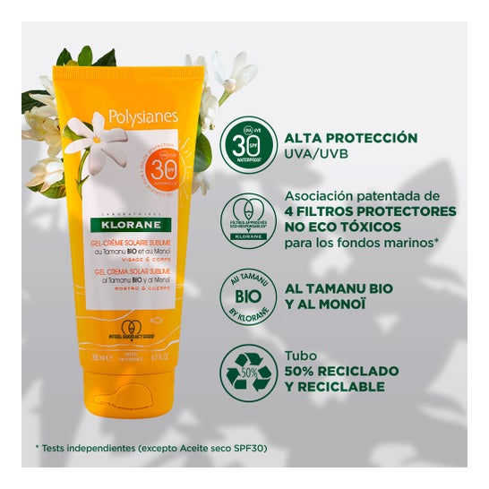 Klorane Gel Crema Solar Sublime SPF30 200 ml