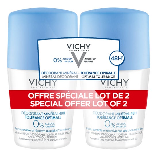 Vichy Desodorante Mineral Tolerancia Óptima 48h Roll-on 2x50ml