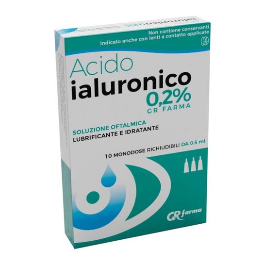 Gr Farma Ácido Hialurónico 0.2% Solución Oftálmica 10x0.5ml