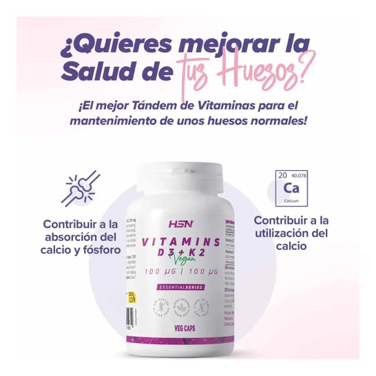 HSN Vitaminas D3 4000UI + K2 100mcg 120vcaps