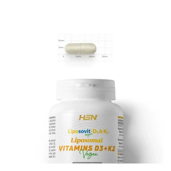 HSN Vitaminas D3 2000UI + K2 100mcg Vitamina K Liposomadas Liposovit® 60vcaps