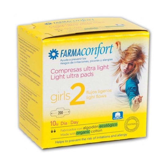 Farmaconfort Girls Compresa Día Algodón Ultra Finas 2 10uds