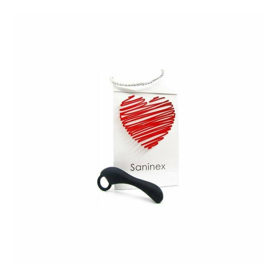Saninex Stimulator Duplex Orgasmic Anal Sex Duplex Stimulator Unisex Black 1pc