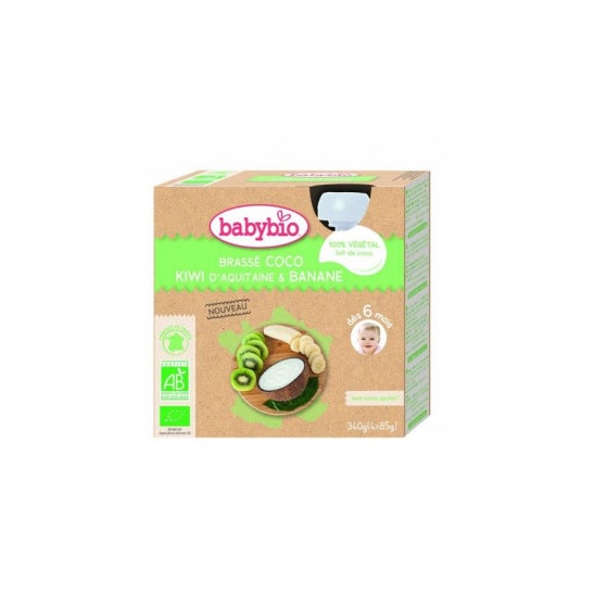Babybio Brasse Coco/Kiwi/Bana 6M 4X85G Babybio Brasse Coco/Kiwi/Bana 6M 4X85G