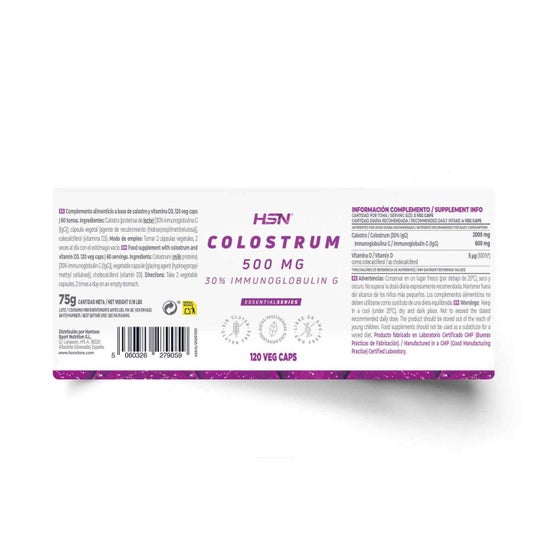HSN Calostro 30% Inmunoglobulina G 500 mg 120 vcaps