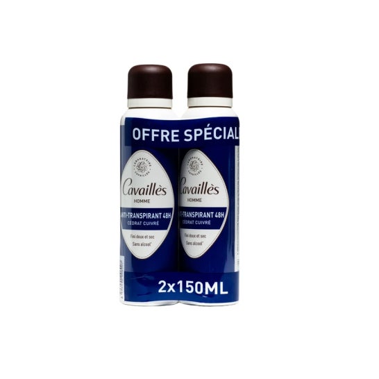 Cavaillès Desodorante Homme Anti-Transpirante 48 H 2 X150 ml