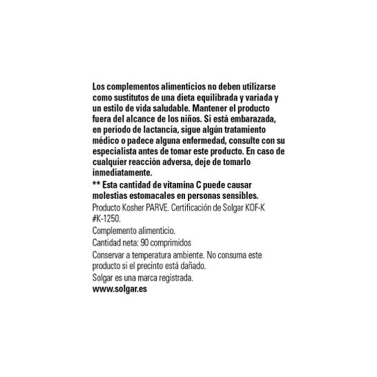 Solgar Vitamina C 1500 mg Escaramujo 90 comp