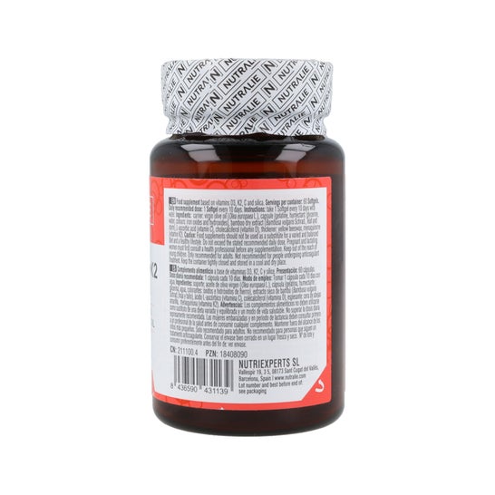 Nutralie Vitamina D3+K2 Complex 10000 UI + Vitamina C 60softgels