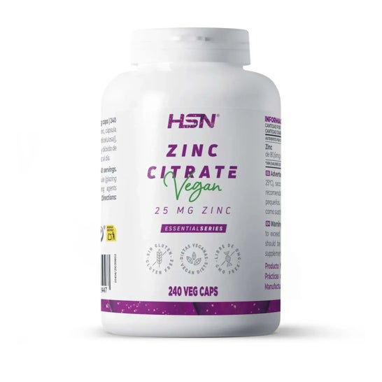 HSN Citrato de Zinc 25mg Zinc 240vcaps