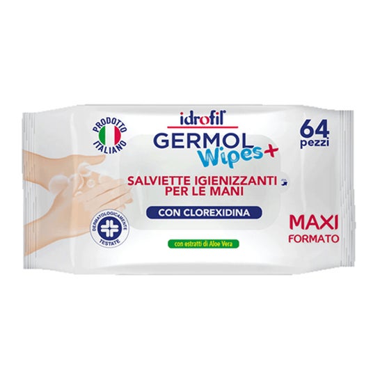 Idrofil Germol Wipes+ Salviettine Igienizzante Mani 64 Unità