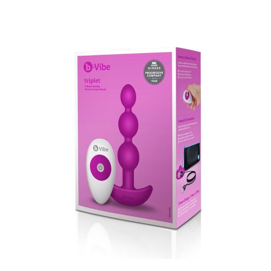 B-Vibe Triplet Anal Beads Control Remoto Rosa 1ud