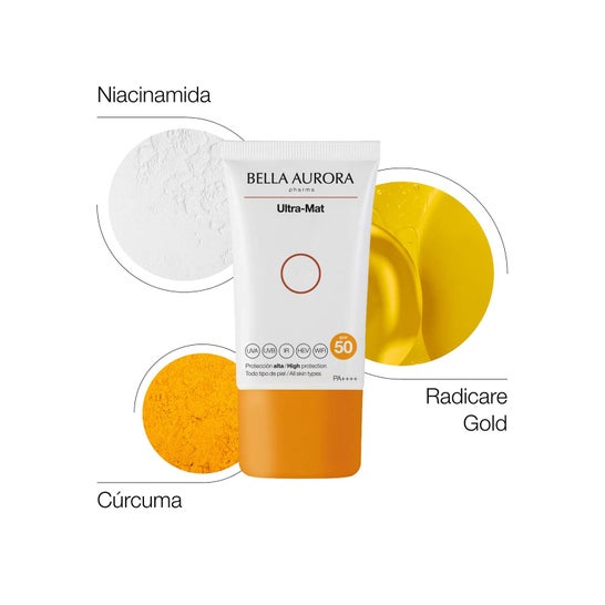 Bella Aurora Ultra-Mat Protector Solar Facial Anti-Manchas SPF50 Piel Grasa 50ml