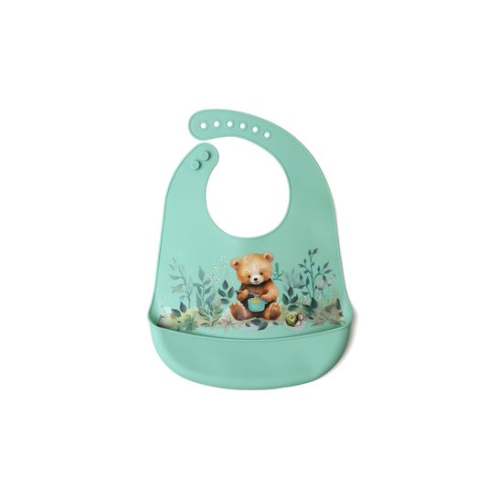 Kiokids Sage Babero Blandito de Silicona Oso 1 ud