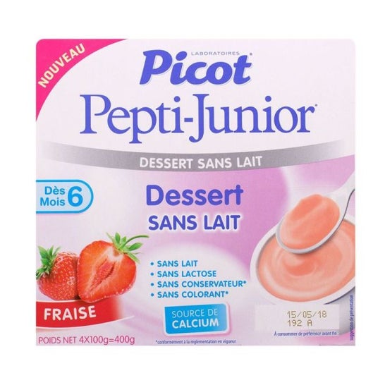 Picot Pepti-Junior Postre sin Leche Fresa +6m 4x100g
