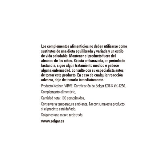 Solgar Vitamina B1 Tiamina 500mg 100comp
