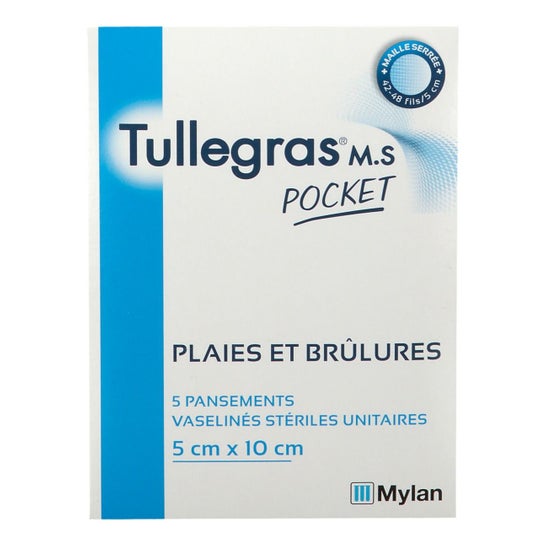 Tullegras M.S Pocket Box of 5 Dressings 5 Cm X 10 Cm