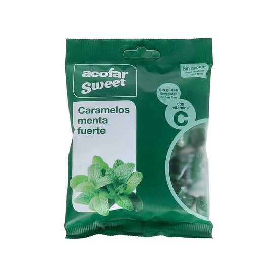 Acofarsweet Süßigkeiten Zucker Minze Strong Bag 60 G