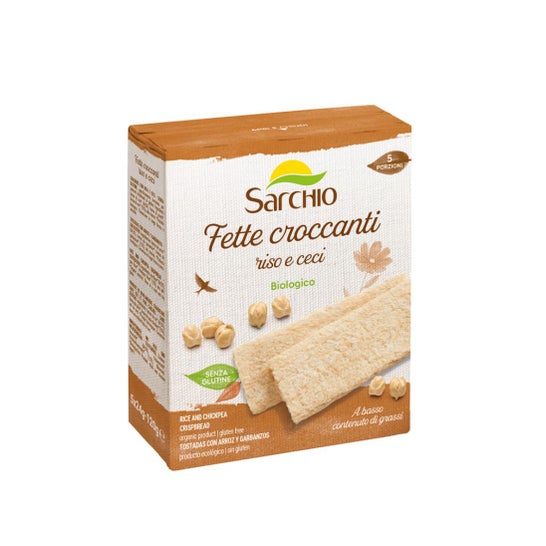 Sarchio Crispy Lonchas Arroz y Garbanzos Bio 120g
