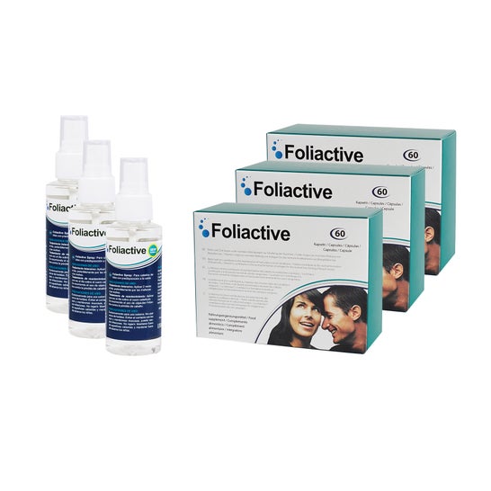Foliactive Pills 3x60caps + Foliactive Spray Anticaída 3x100ml