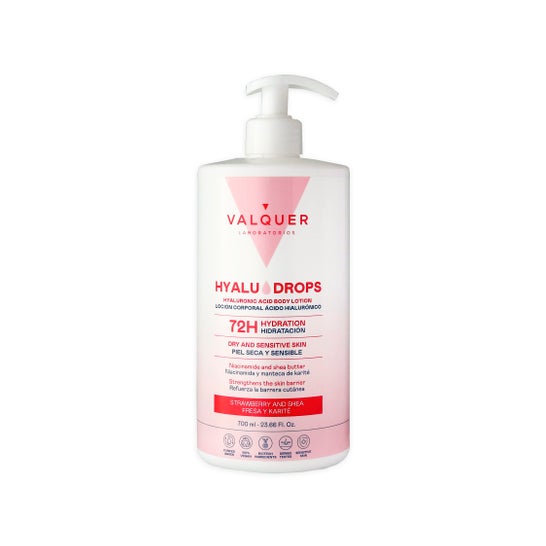 Valquer Hyaludrops Loción Corporal Fresa y Karité 72H 700ml