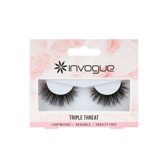 Invogue False Eyelashes Triple Threat 1 Par