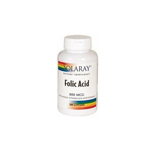 Solaray ácido fólico 800mcg 100 caps