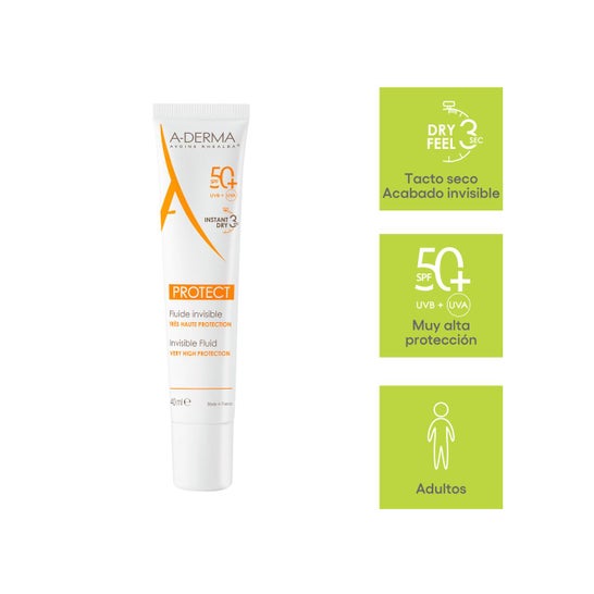A-Derma Protect Fluido Solar Invisible Spf50+ 40 ml