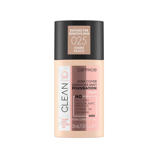 Catrice Clean Id High Cover Luminous Matt Foundation 025 Warm Peach 30ml