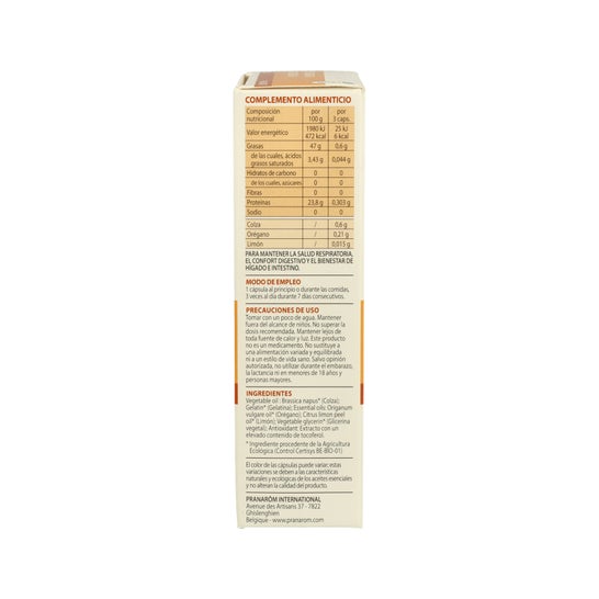 Pranarôm caps Orégano+ BIO 30 caps