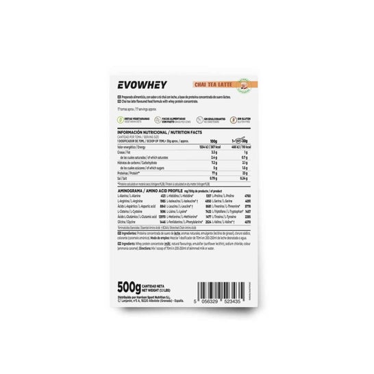 HSN Evowhey Protein Sin Edulcorantes Té Chai con Leche 500 g