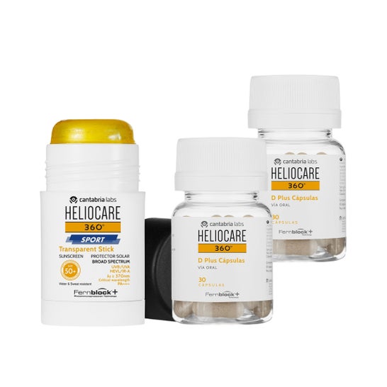 Heliocare 360º D Plus 2x30 cápsulas + REGALO Heliocare 360º Sport Transparent Stick Protector Solar SPF50+ 25 g