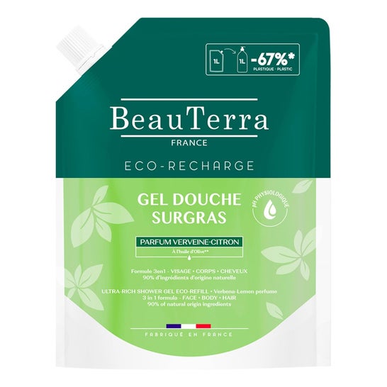 BeauTerra Gel de Ducha Surgras Verbena Lemon Eco-Recarga 1000ml