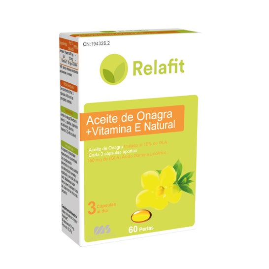Relafit Aceite De Onagra + Vitamina E Natural 60 perlas
