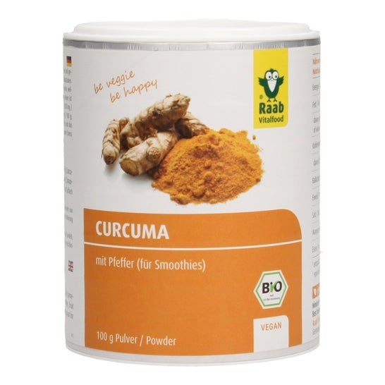 Raab Vitalfood Curcuma med peber økologisk pulver 100g