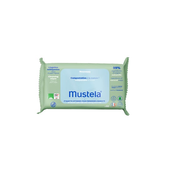 Mustela Toallitas Limpiadoras Compostables 60uds